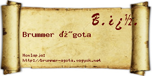 Brummer Ágota névjegykártya
