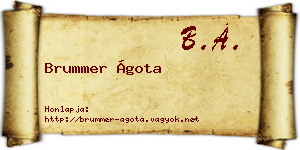 Brummer Ágota névjegykártya